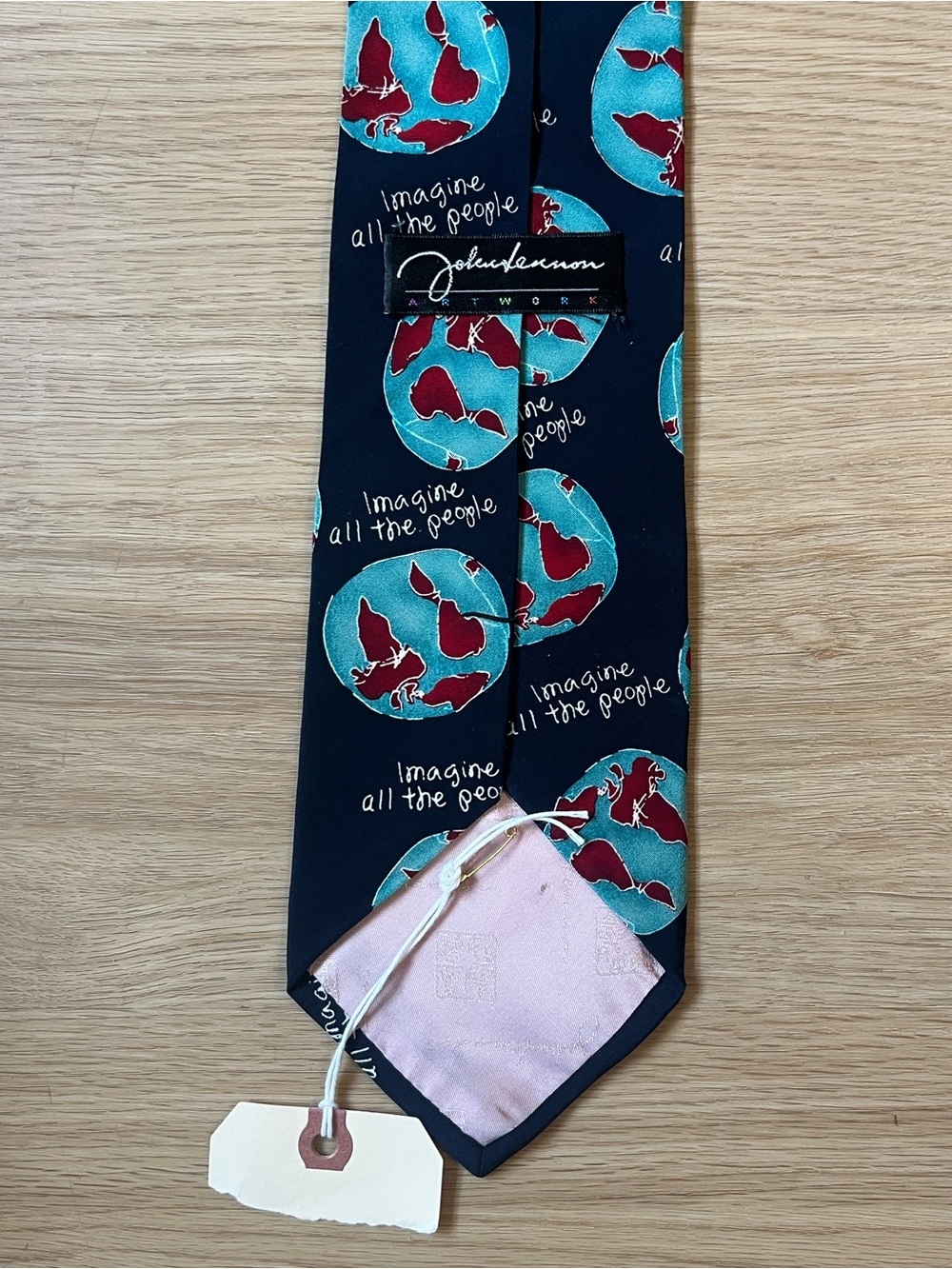 John Lennon Artwork 100% Silk Tie Imagine All The People - Picture 2 of 4